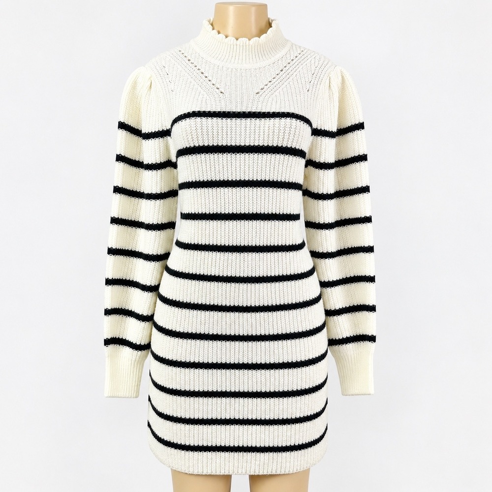La Classe Couture NWT Striped Puff Sleeve Sweater Dress Size M